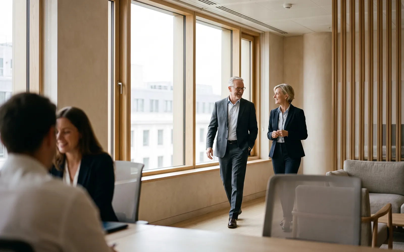 A senior executive looking out over the Malta skyline